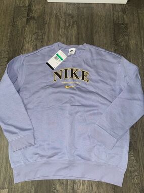 Nike kids Lavender Crewneck Sweatshirt with Yellow Logo